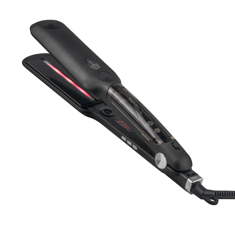 new foreign trade steam hair straightener infrared temperature control electric hair straightener women's ceramic digital display hair perm manufacturer supply full figure