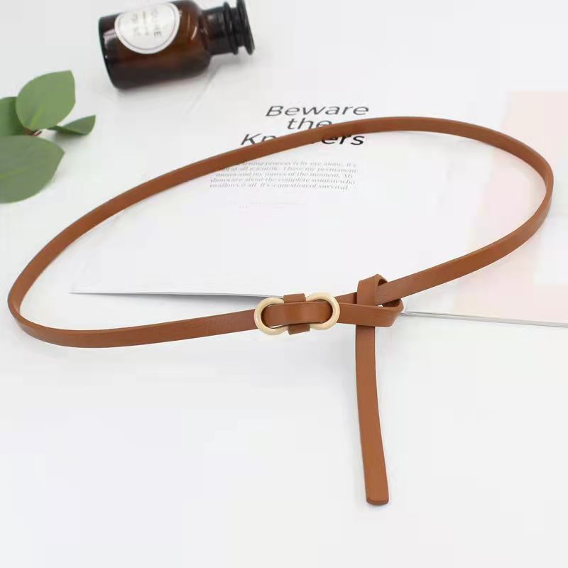 thin belt women's pu leather ins fashion decoration suit coat with skirt sweater tight waist knotted belt full figure