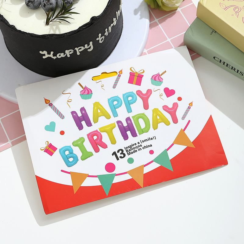 16-inch birthday letter happy happy happy birthday aluminum film thin version balloon set party decorations Specification drawing