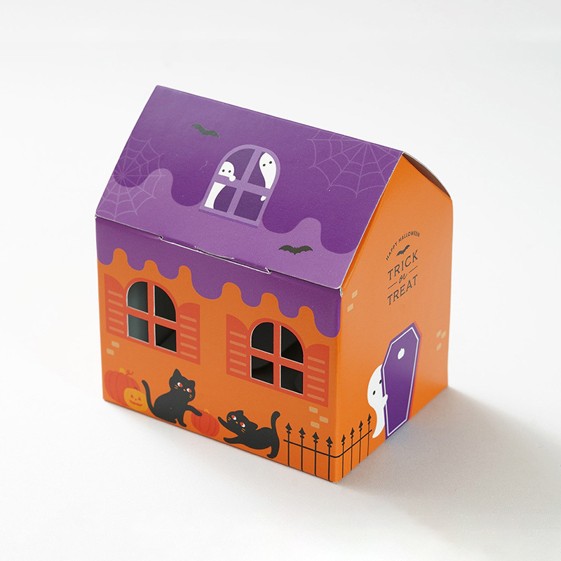 creative halloween baking packaging gift box spot color small house nougat biscuits candy box gift full figure