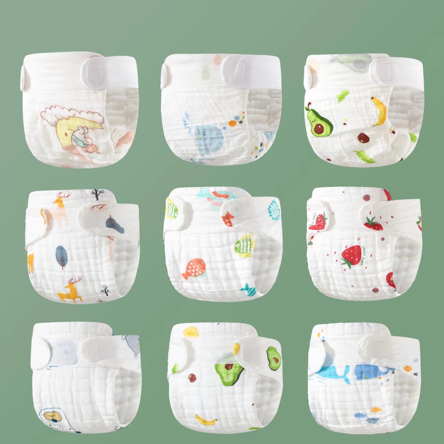 diaper gauze one-piece diaper pants washable breathable diaper cloth baby special four seasons diapers Specification drawing