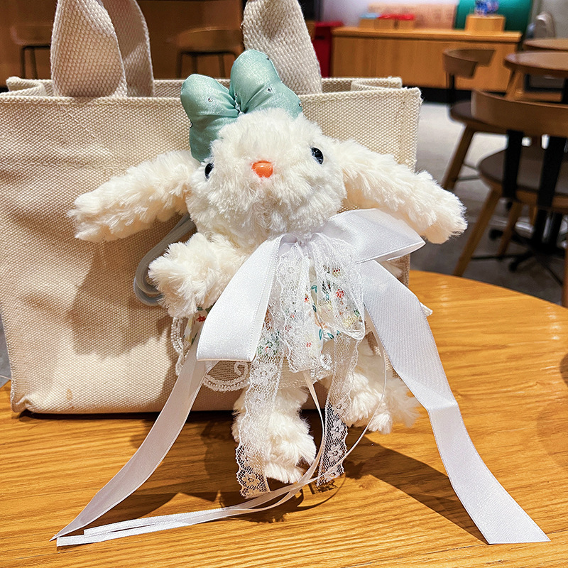 creative cartoon plush princess dress long eared rabbit keychain female cute rabbit girlish bag pendant small gift Application Scenario