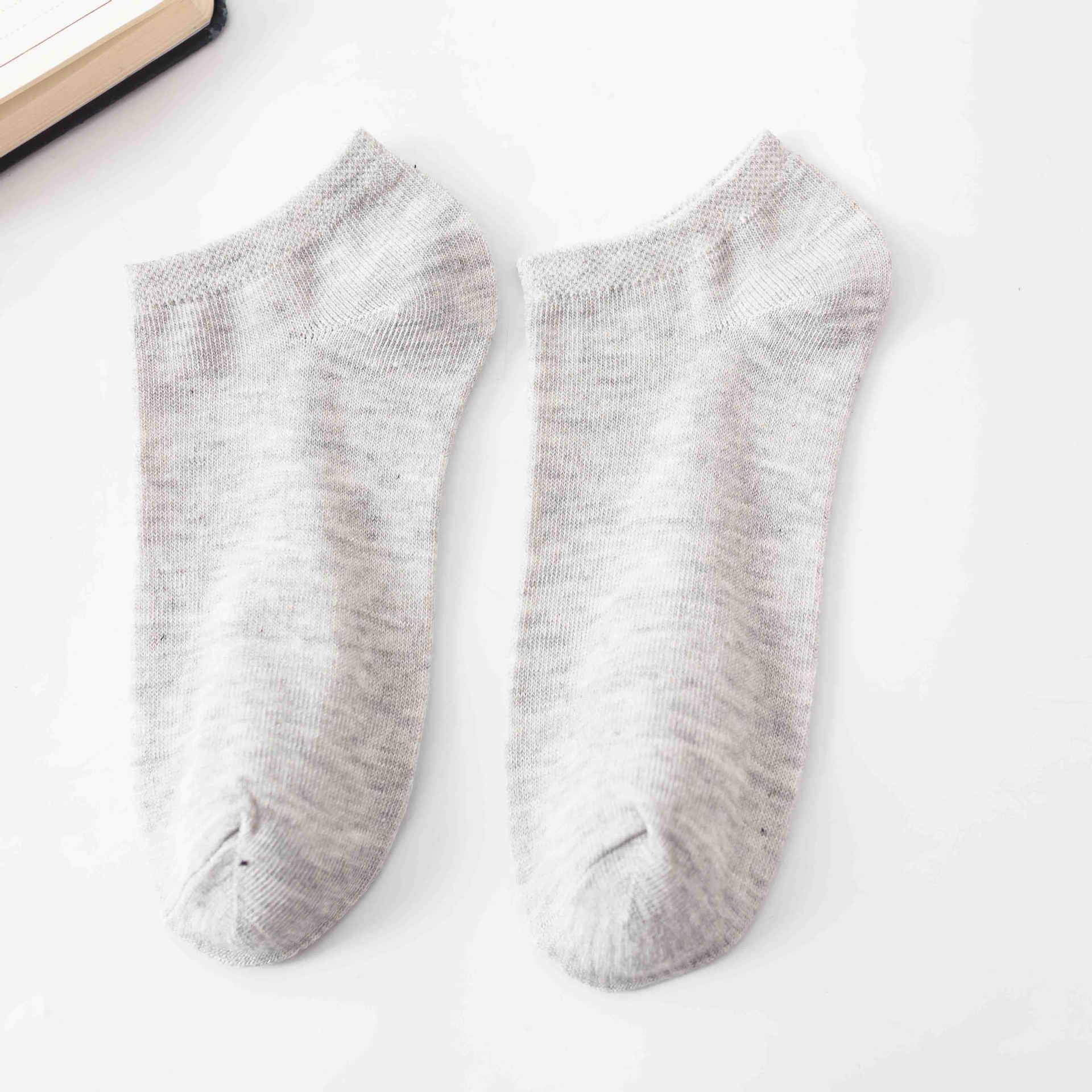 four seasons men and women black white gray pure color low-cut liners socks low top invisible socks men's socks zhuji socks disposable socks details Picture