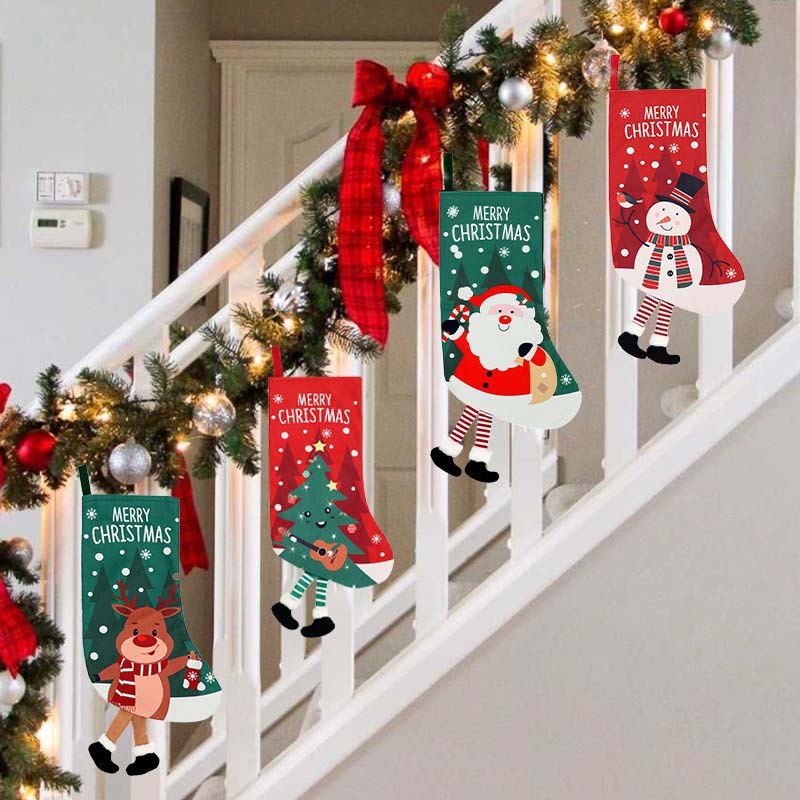 new christmas stockings decorative gift bag christmas children's gift socks christmas tree pendant home decorations pendant details Picture