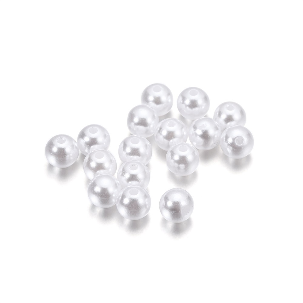 diy jewelry accessories scattered beads 3-20mm white beige abs imitation pearl straight hole beads round stringed pearls Item Picture
