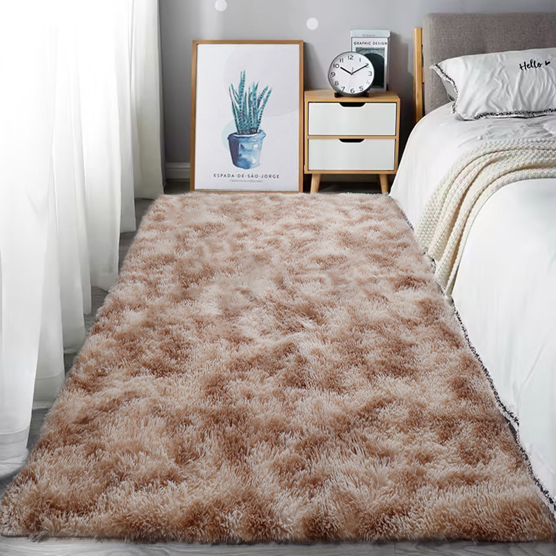 cross-border amazon tie-dyed carpet bedroom stain-resistant easy to care bedside blanket living room long wool washable tianjin carpet Specification drawing