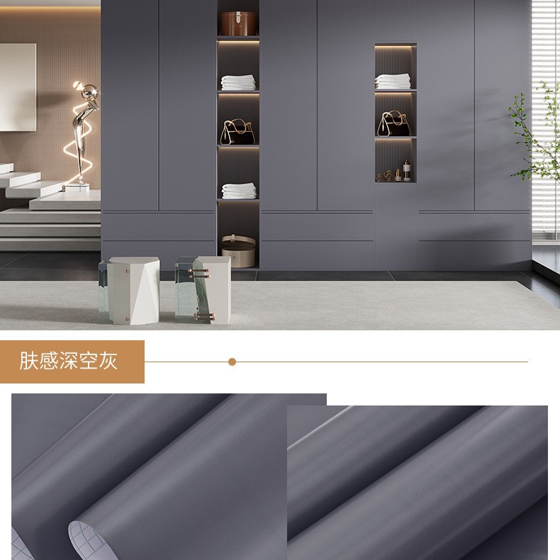 solid color skin sticker wardrobe renovation color changing film furniture cabinet cabinet door cabinet waterproof moisture-proof self-adhesive wallpaper Application Scenario