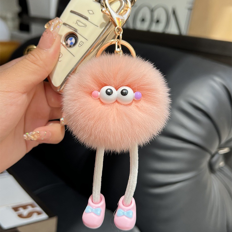 cute imitation rex rabbit big long legs small briquette car key ring pendant plush bag ornaments gift doll doll Specification drawing