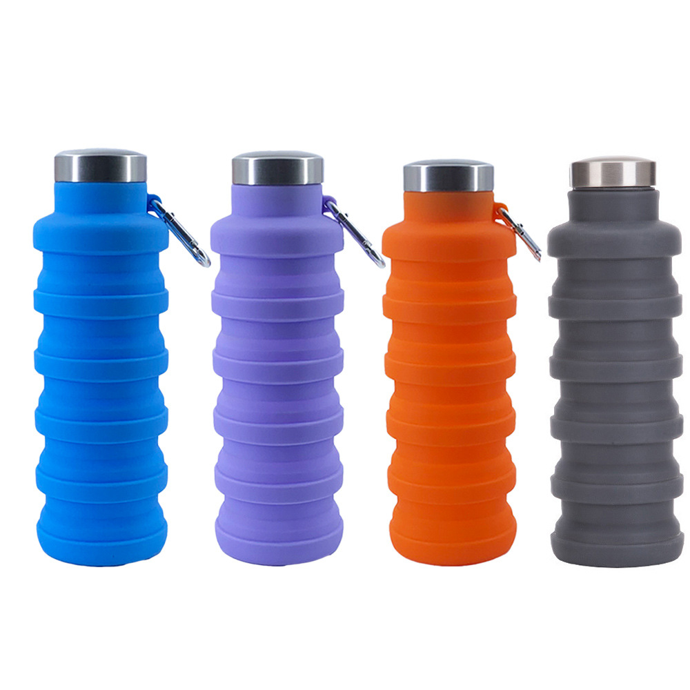 wholesale portable edible silicon folding cup 500ml creative sports kettle outdoor retractable decompression water cup Application Scenario