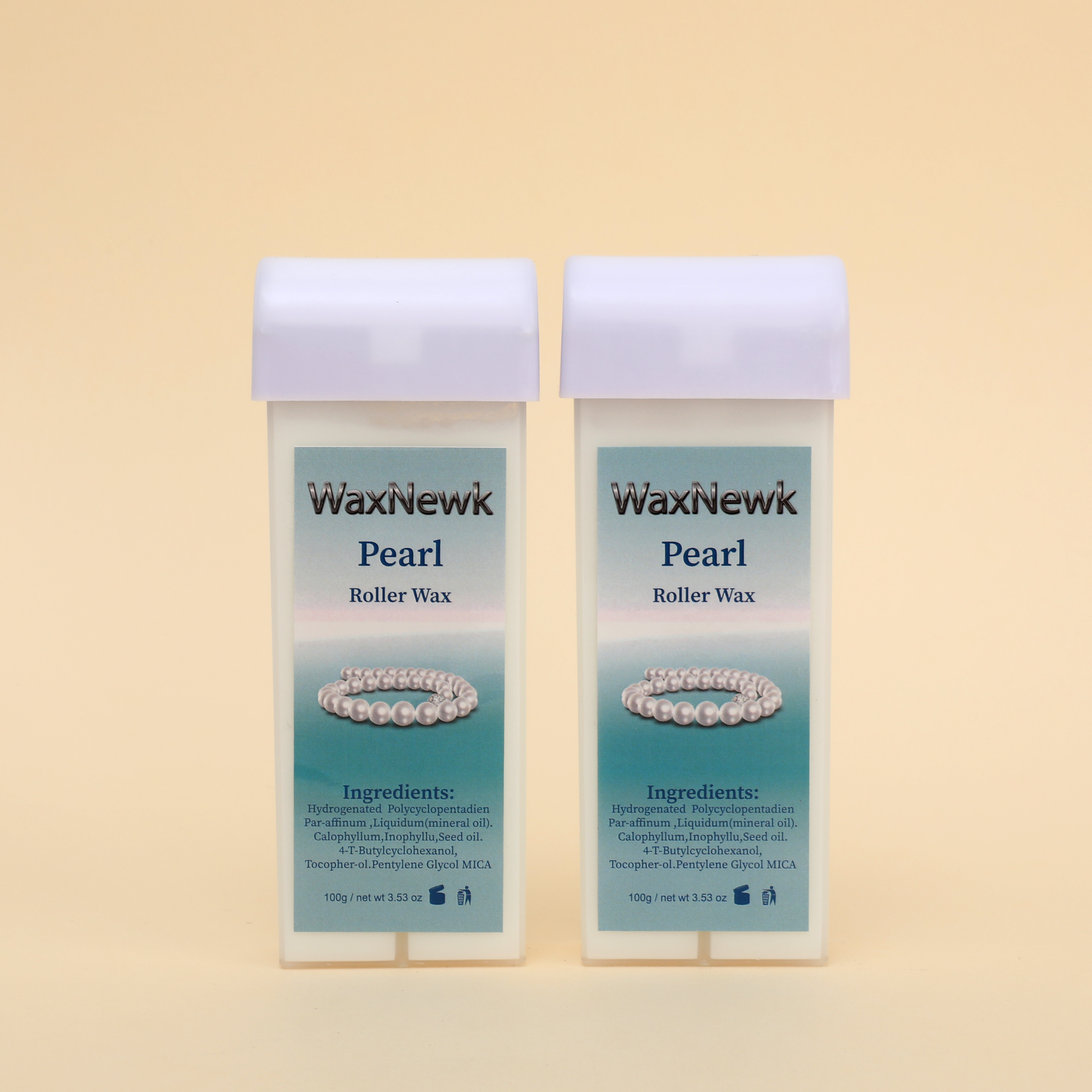 外贸专供WaxNewK100g滚珠蜡支装蜡脱毛蜡无松香珍珠蜡美容院white pearl roll on wax 详情2