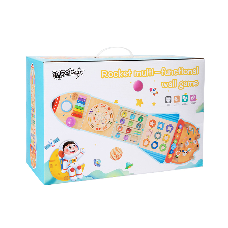 Train-style and rocket-style Montessori early education toys exercise babies' hands and brain. Kindergarten family wall games. Children's corner games in the kindergarten Item Picture