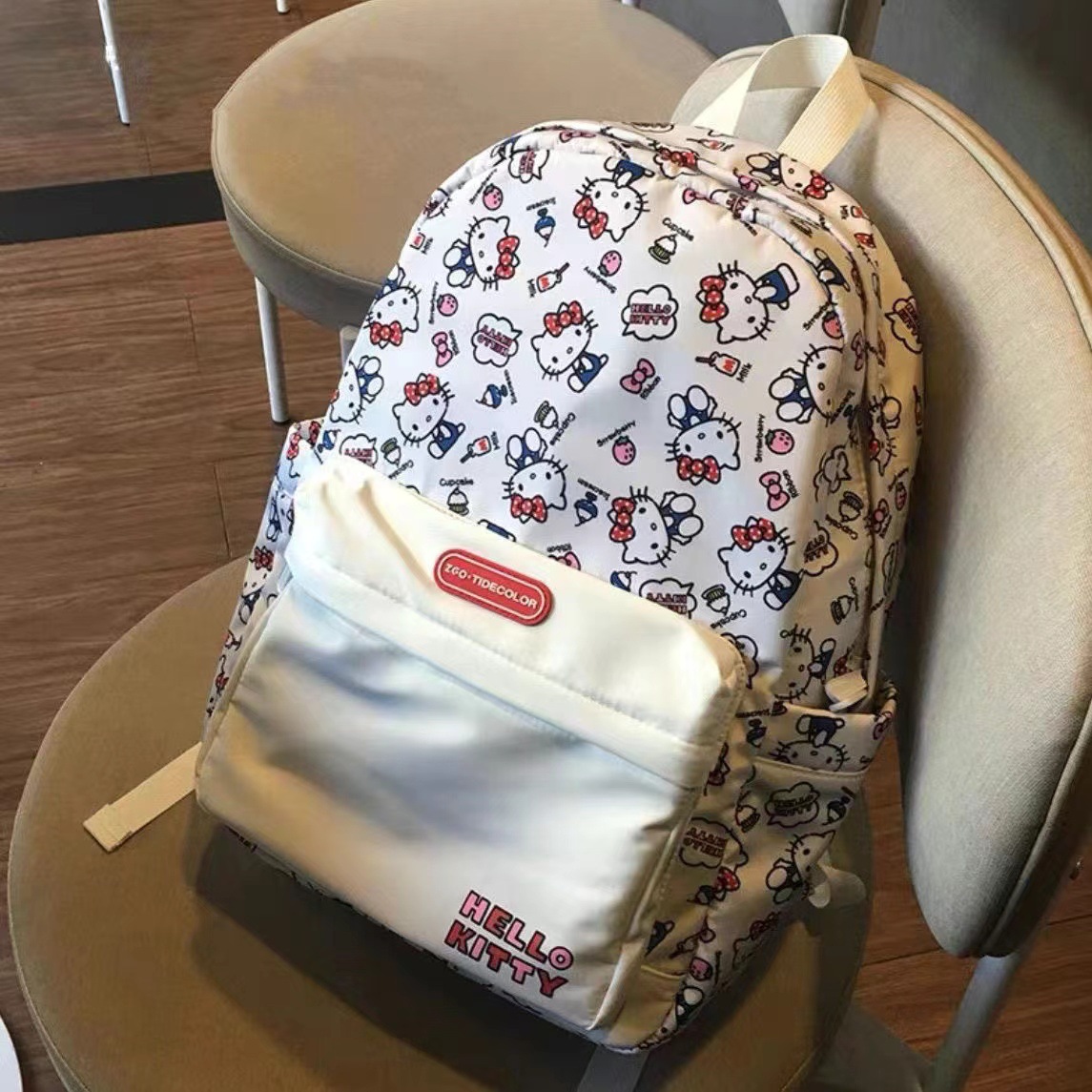 hellokitty new  backpack cute kt junior high school schoolbag large capacity multifunctional backpack full figure