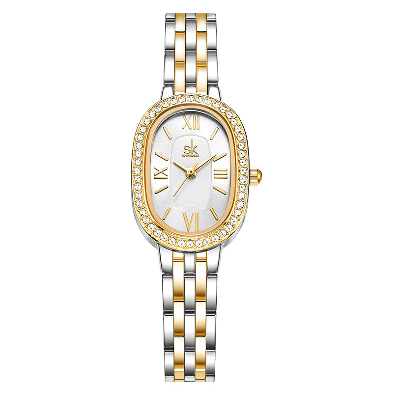 sk women's watch female niche high-grade zircon shenzhen watch cross-border foreign trade hot quartz watch waterproof women's watch details Picture