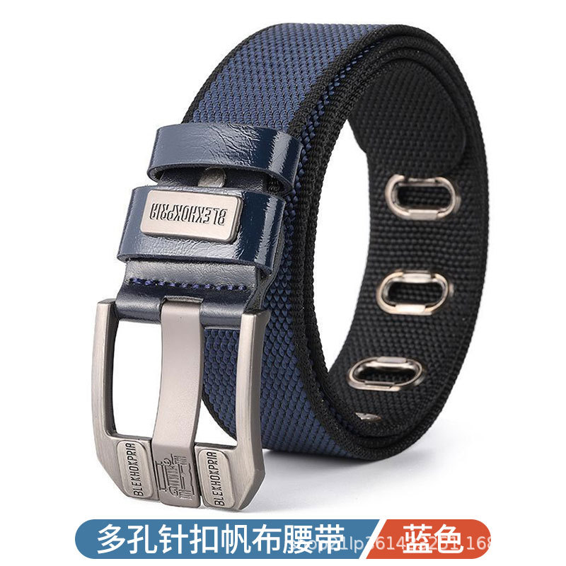 belt men's outdoor casual canvas jeans belt new pin buckle trendy lengthened woven plus size pants woven belt Application Scenario