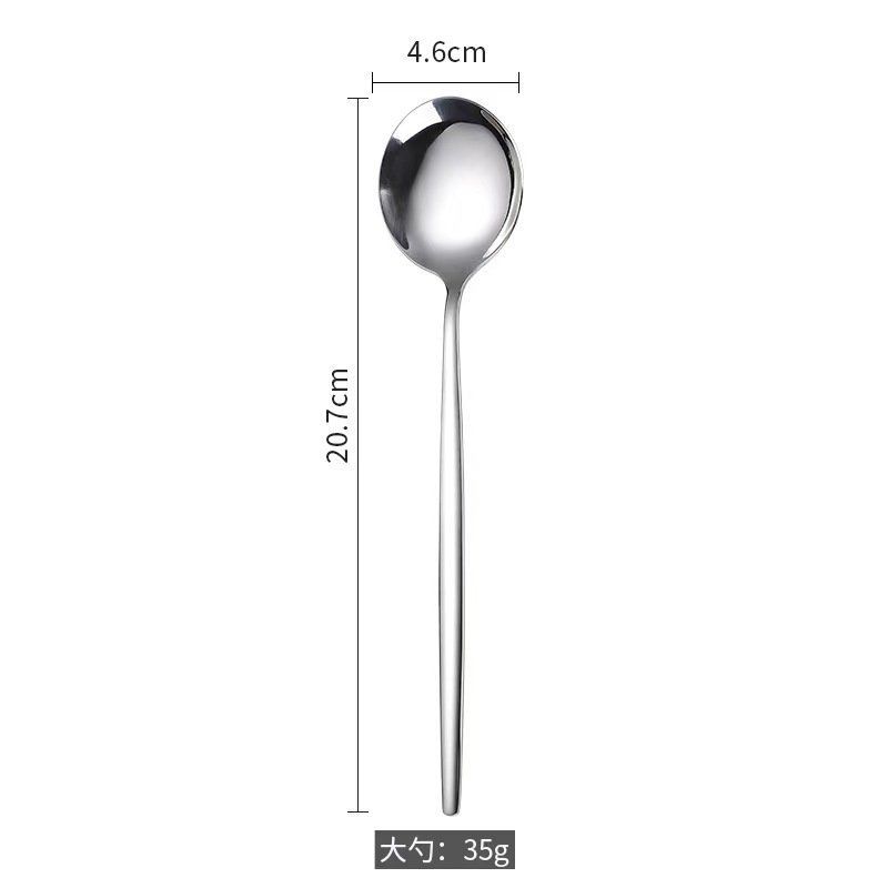 cross-border handle portugal stainless steel knife, fork and spoon tableware four-piece set 24pcs dessert spoon fork steak knife Item Picture