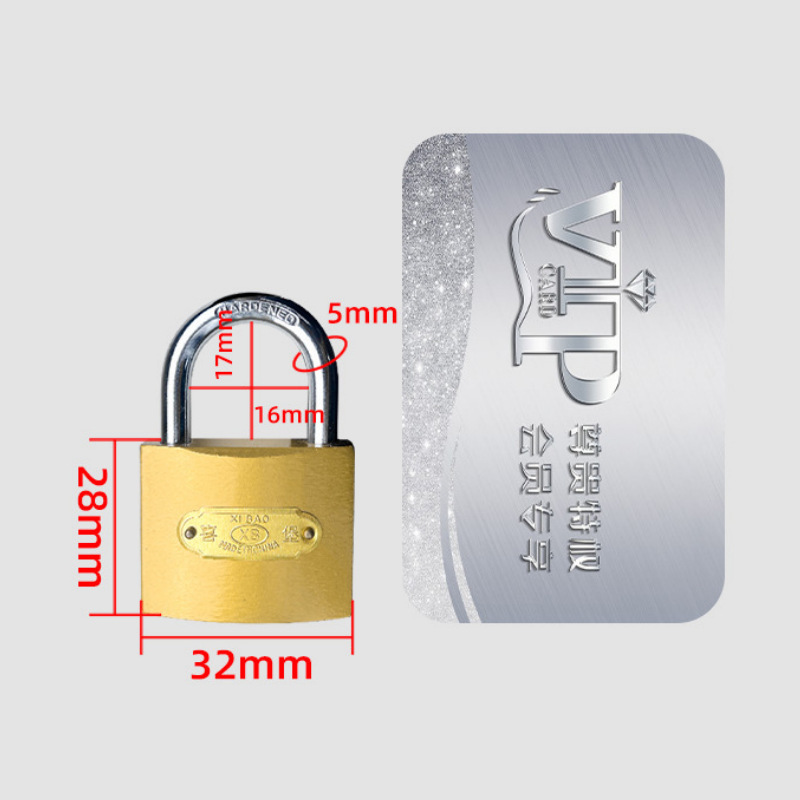 single open open lock, one-word imitation copper multi-key multi-specification imitation copper padlock student household dormitory cabinet lock head full figure