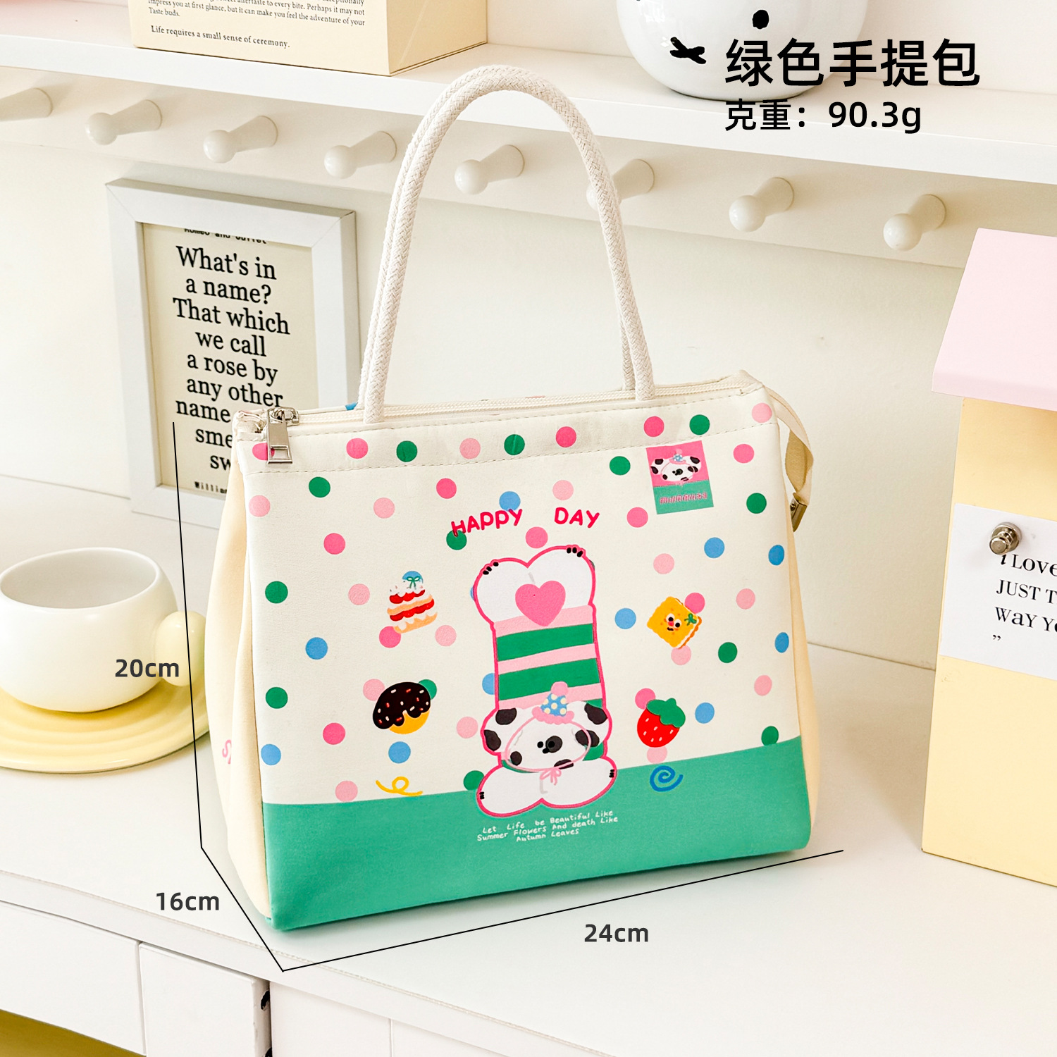 new cartoon cute lunch box handbag picnic bento lunch bag large capacity buggy bag gift bag details Picture