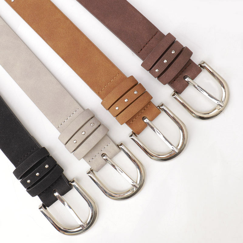 new suede belt women's cross-border beads western style women's belt trendy unique hot sale simple pin buckle belt belt details Picture