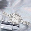 2025 simple diamond korean style casual women's watch mesh belt high-grade quartz watrproof watch small sugar cube women's watch full figure