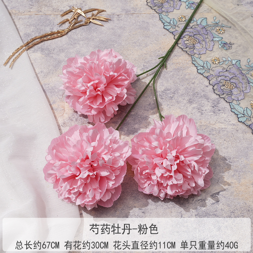 peony artificial flower bouquet handmade flowers wedding flower artificial silk flower wedding landscaping decoration floor arrangement details Picture