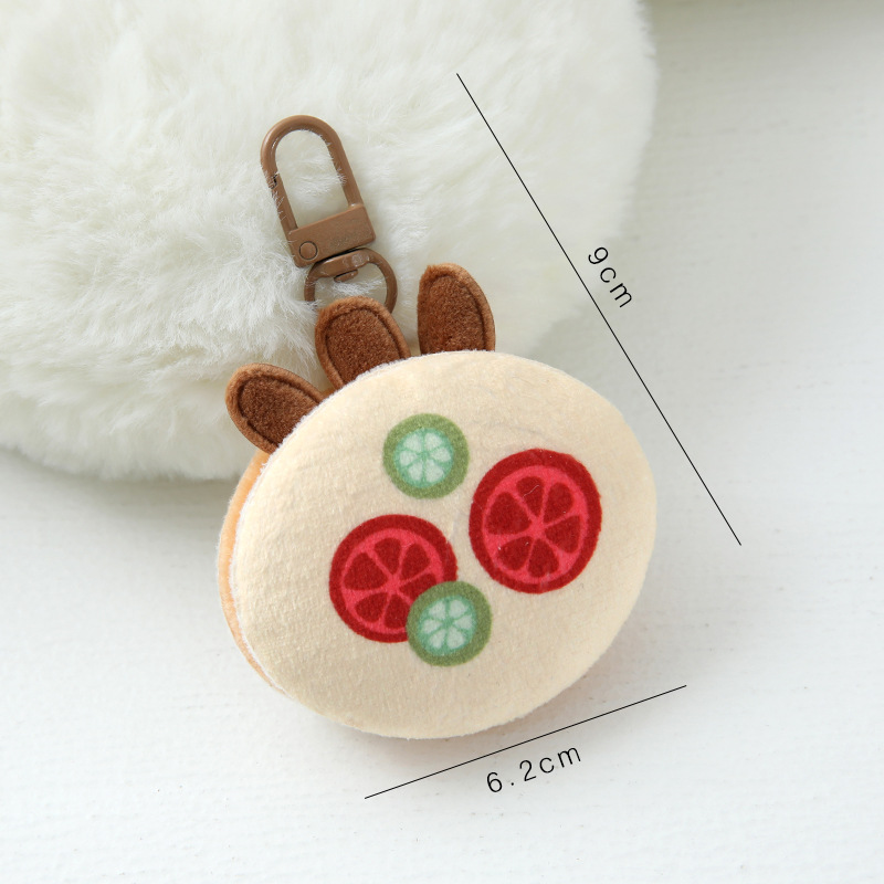 simulation candy toy hamburger plush doll pendant cute wild keychain backpack hanging ornament decorative pendant little doll Application Scenario