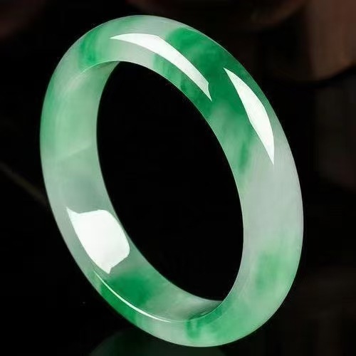 imitation jade jade bracelet bold bracelet glass thick bar trending women jade bracelets han chinese clothing green ice-like jade bracelet Item Picture