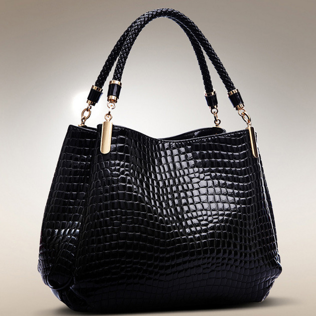 european and american style foreign trade mature elegant handbags women's crocodile pattern stone pattern underarm bag women's bag cross-border light luxury full figure