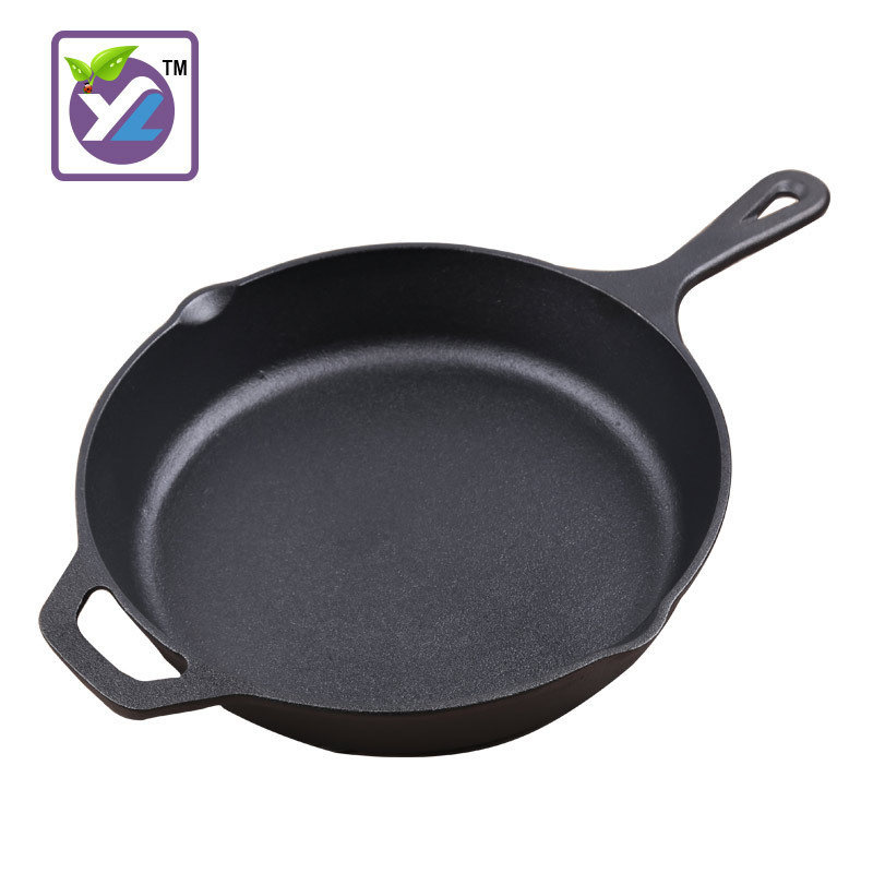 factory direct sales yongji cast iron pan pan egg frying pan frying pan steak large frying pan flat bottom fry pan details Picture