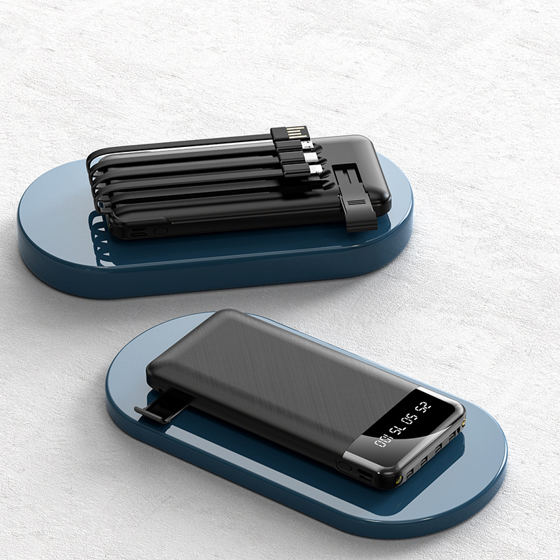 cross-border wholesale gifts with cable power bank 20000 ma large capacity convenient mobile power customized logo full figure