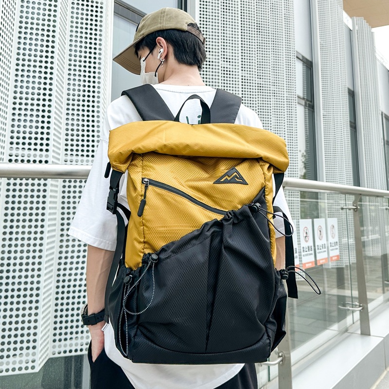 backpack high sense curved edge fashion personality travel leisure sports luggage bag computer backpack college students bag details Picture