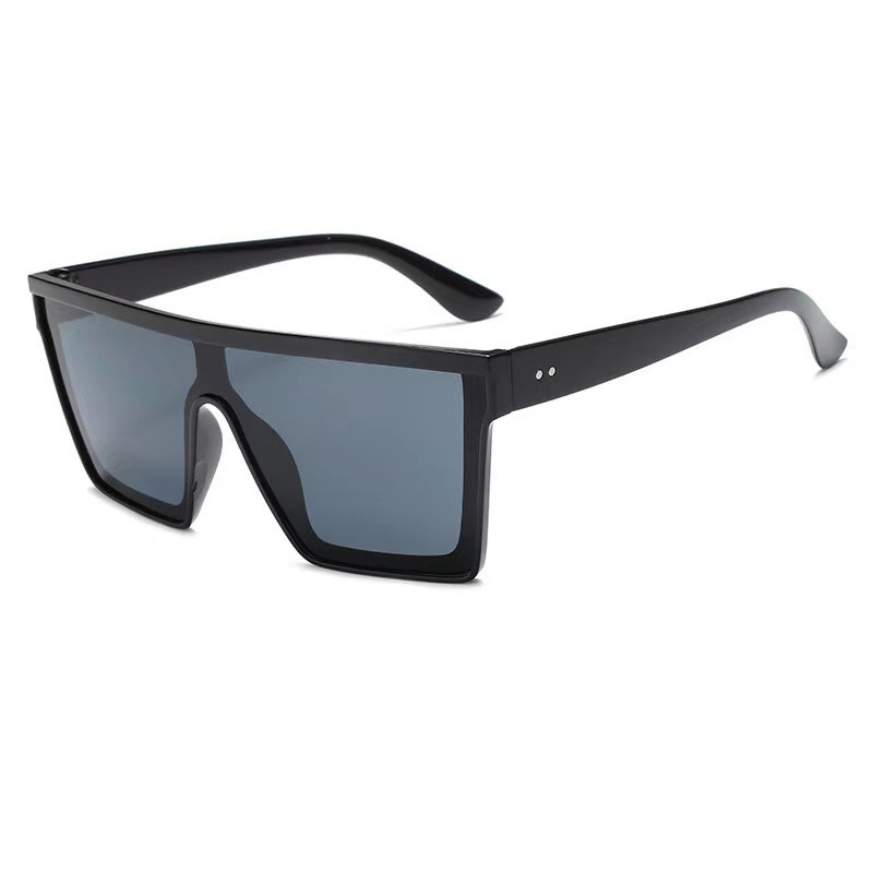 square sunglasses personalized one-piece sunglasses men's fashion sun protection uv protection women's high-grade face slimming car driving details Picture