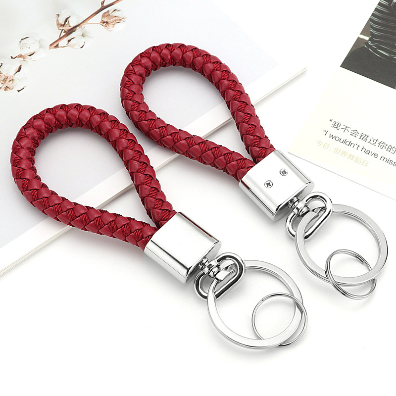 customized braided rope keychain metal car key case accessories business creative activities practical gift customization Item Picture