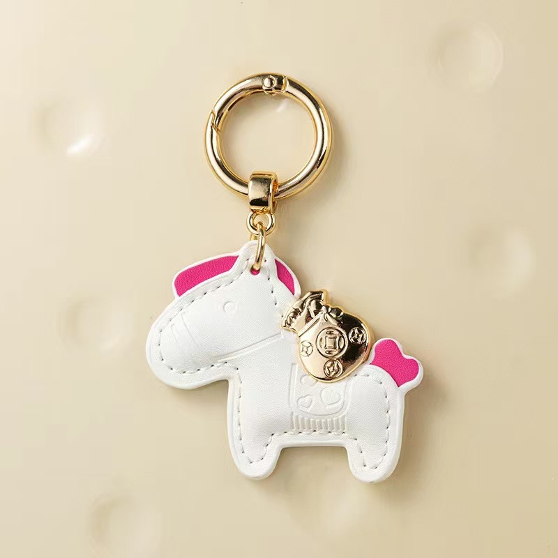 immediately rich handmade cow leather car key ring pendant refined and simple personality men and women couple key chain rope full figure