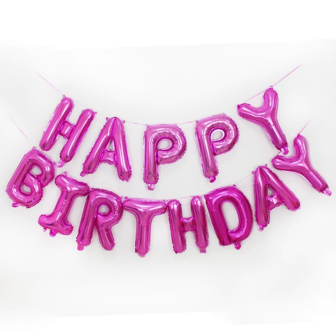 16-inch happy birthday letter aluminum balloon children's birthday party balloon package Application Scenario