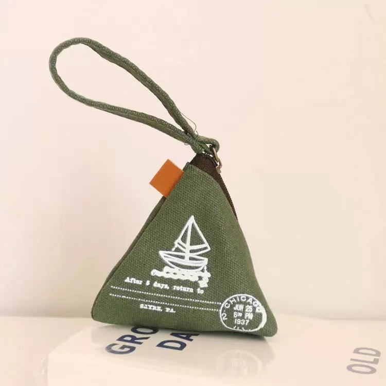 tower personalized creative retro zongzi coin purse cute mini canvas bag coin bag female storage key case for men Specification drawing