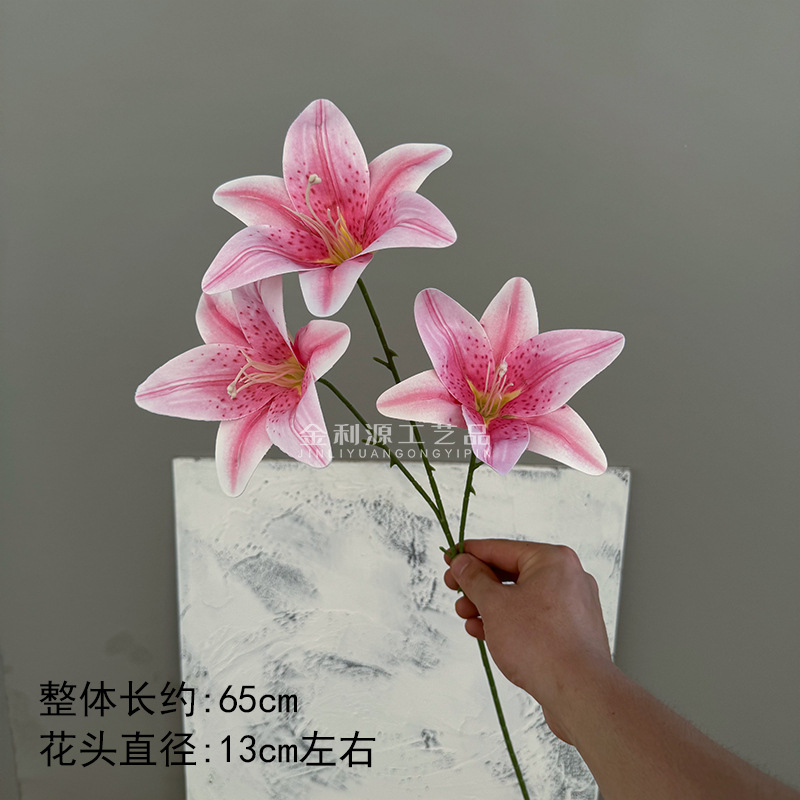3d printing lily artificial flower wedding set floral decoration affordable flower material foreign trade cross-border artificial fake flower details Picture
