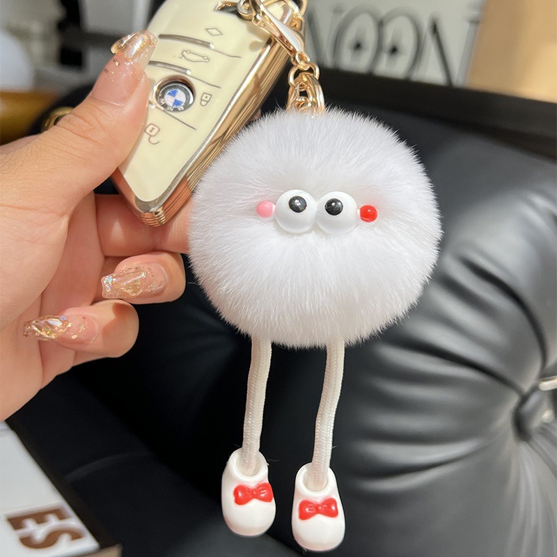 cute imitation rex rabbit big long legs small briquette car key ring pendant plush bag ornaments gift doll doll Application Scenario