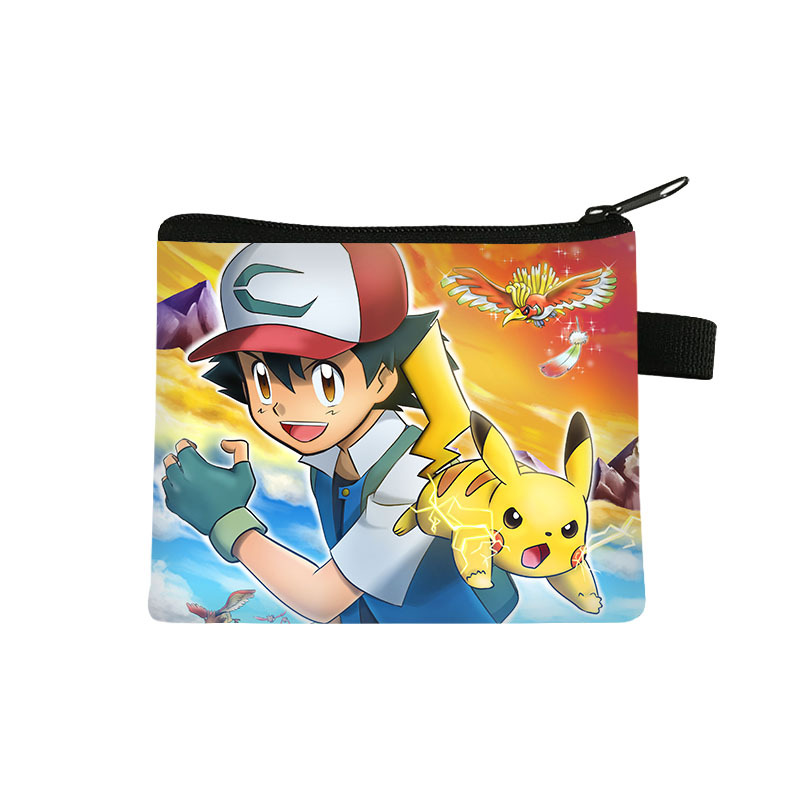 25 new pikachu printing children coin purse student portable card holder coin key storage bag polyester wallet Specification drawing
