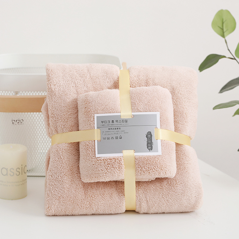 thick absorbent towel bath towel set beach towel plus-sized logo one piece dropshipping coral velvet son and mother covers full figure