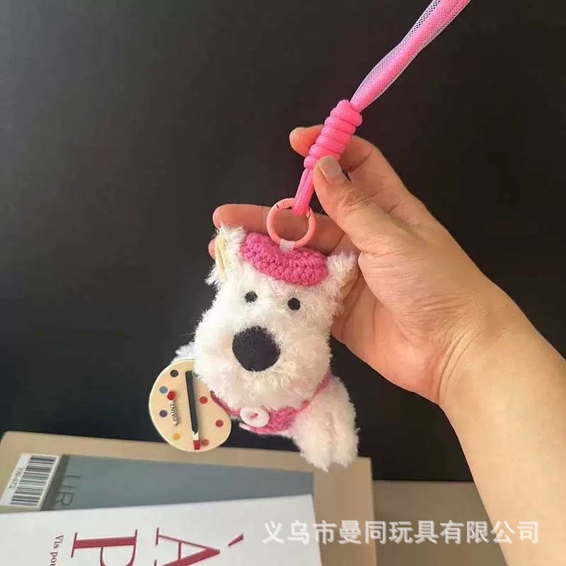 cute west highland pendant scrawl puppy plush toy bag pendant keychain dopamine doll ornaments gift Application Scenario