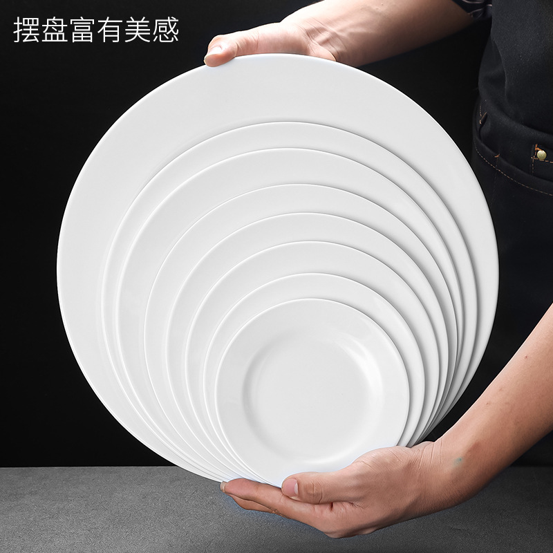 foreign trade white disc melamine tableware plastic imitation porcelain dish melamine plate melamine disc details Picture