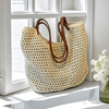 hand-woven cotton package large capacity beach bag handbag casual hollow shoulder bag women's ins style mori style ancient Specification drawing
