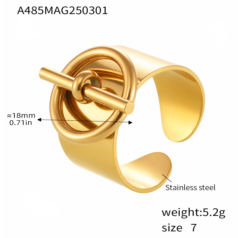 cube sugar cross-border european and american style ring personality design stainless steel pvd electroplating 18k real gold fashion trendy ring full figure