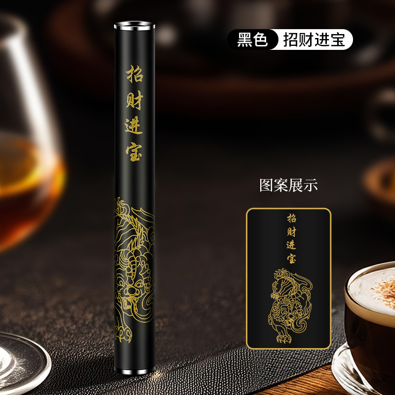 internet celebrity blow a fire folding thin strip charging lighter igniter black technology cigarette lighter mute windproof Specification drawing