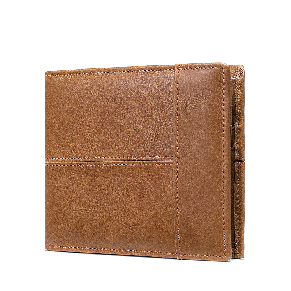 new cross-border genuine leather men's short multiple card slots wallet wallet first layer cowhide anti-magnetic rfid bifold coin purse Application Scenario