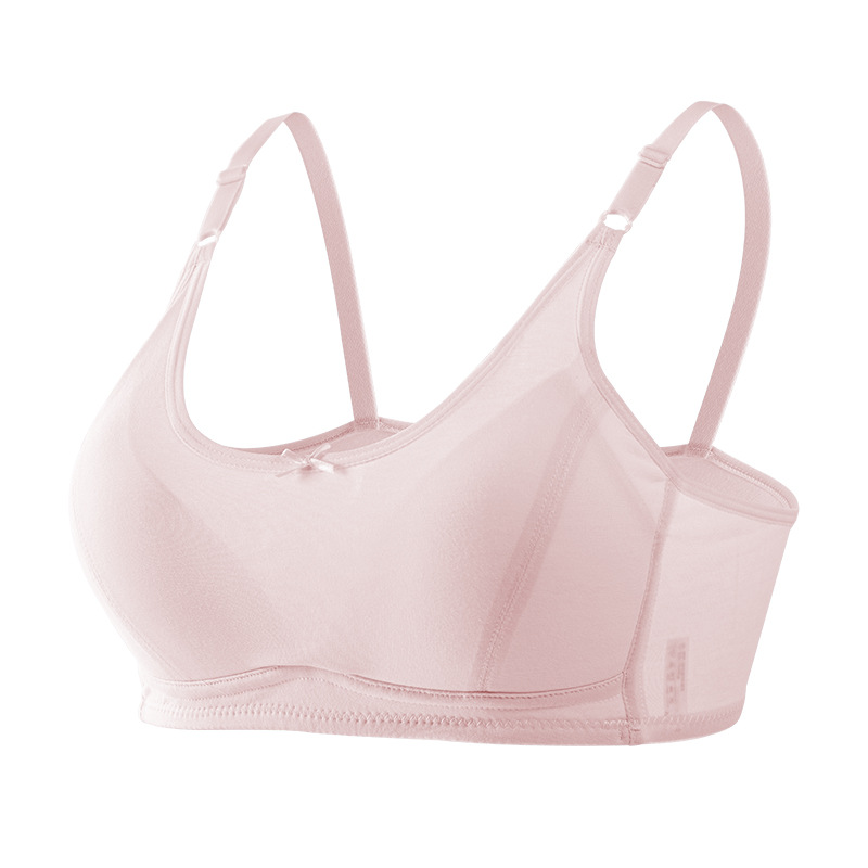 junior high school student one-word underwear adolescent adjustable shoulder strap fixed cup pure cotton development girl bra Specification drawing