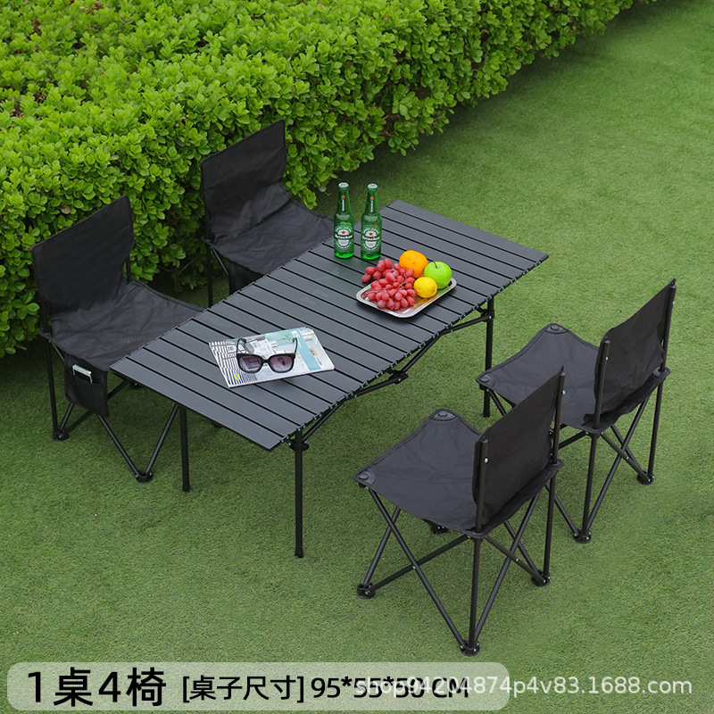 outdoor folding table egg roll table stall portable camping table and chair set picnic chair full set instrument supplies full figure