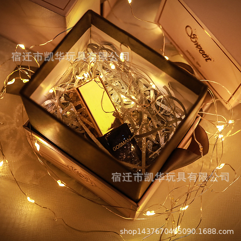 led small white box lighting chain atmosphere decorative light bouquet light strip three-gear flash string small lighting chain small light strip details Picture