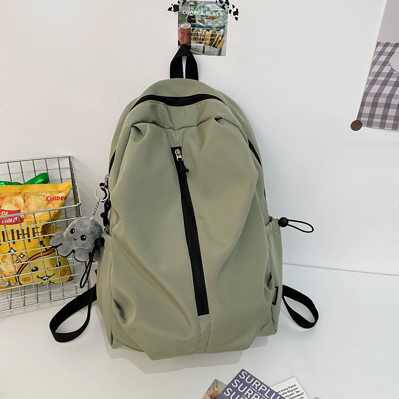 backpack women's travel lightweight outdoor leisure climbing backpack simple solid color early high school student schoolbag large capacity details Picture