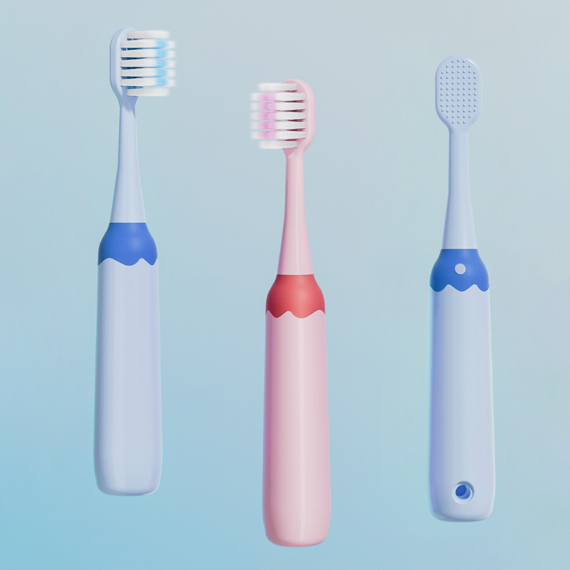 calf adventures children's toothbrush 3-6-9 years old round handle single square hole fine soft fur baby toothbrush Application Scenario